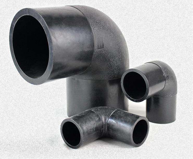 pe给水管件承插式pe90度等径弯头对接式塑料热熔接水管